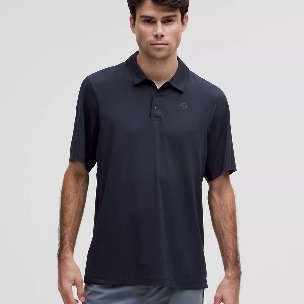 Lululemon Logo Sport Polo Short Sleeve size L True Navy TRNV
